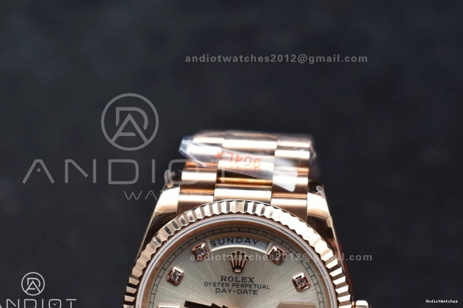 RG 36 V5 with Silver vr3255 DayDate 904L Edition Diamond (Gain EasyMatch Square on QF Steel President Bracelet Dial Best Weight) 675 1023